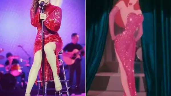 Para su presentación en los premios Cadena Dial en Tenerife, la cantante utilizó un vestido Alexander McQueen, que le recordó al personaje de la sexy chica de la película animada `Roger Rabbit´.