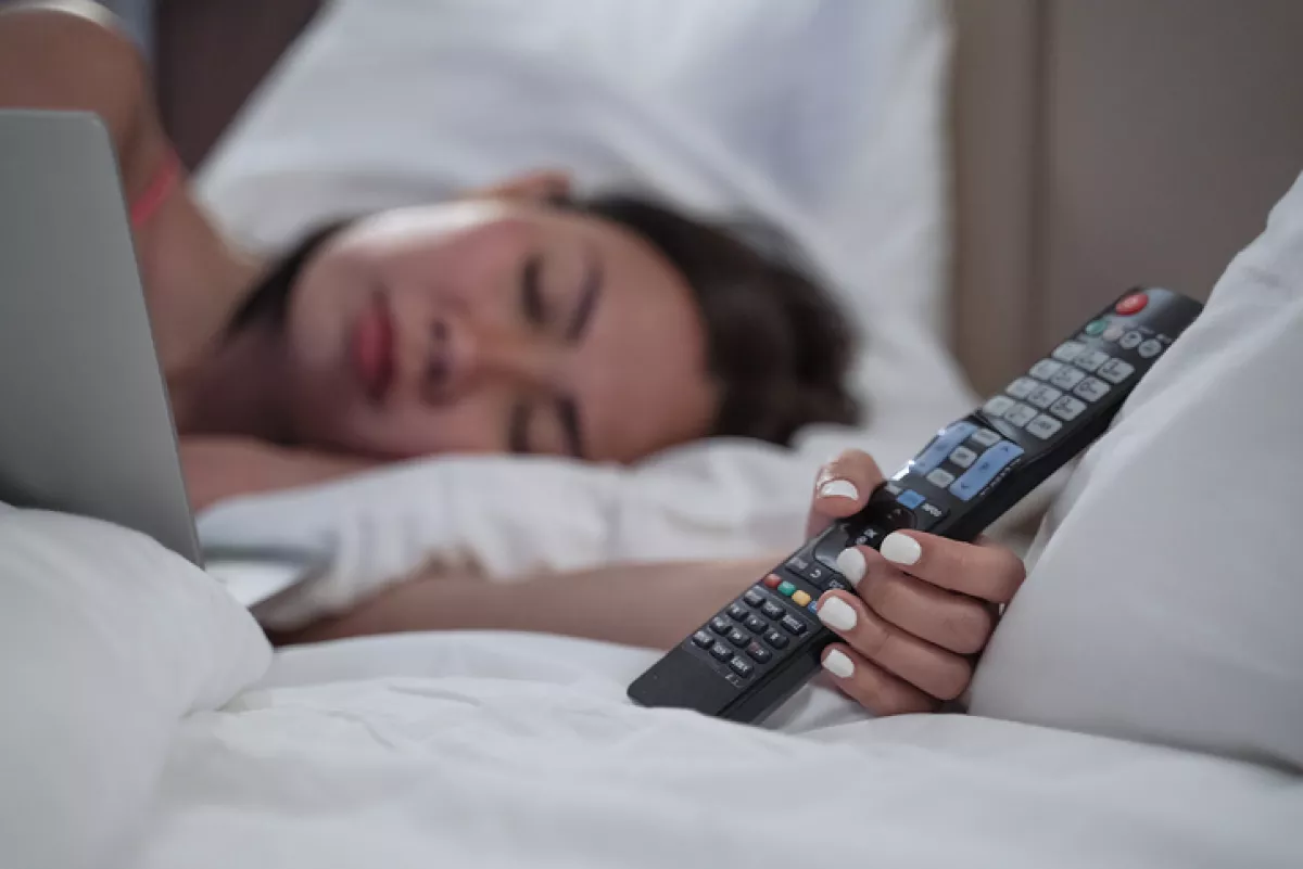 Sleeping with remote control 