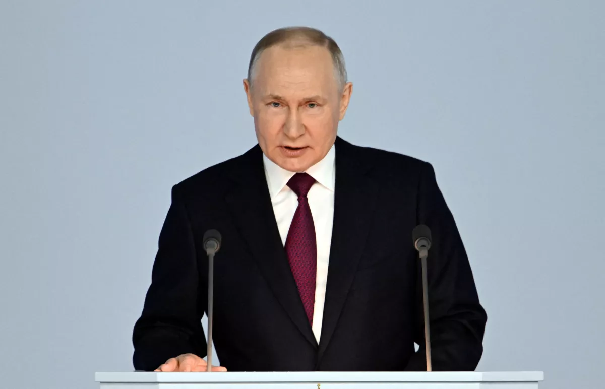 El presidente de Rusia, Vladimir Putin, da un discrusos anual a la Asamblea Federal de Moscú. 