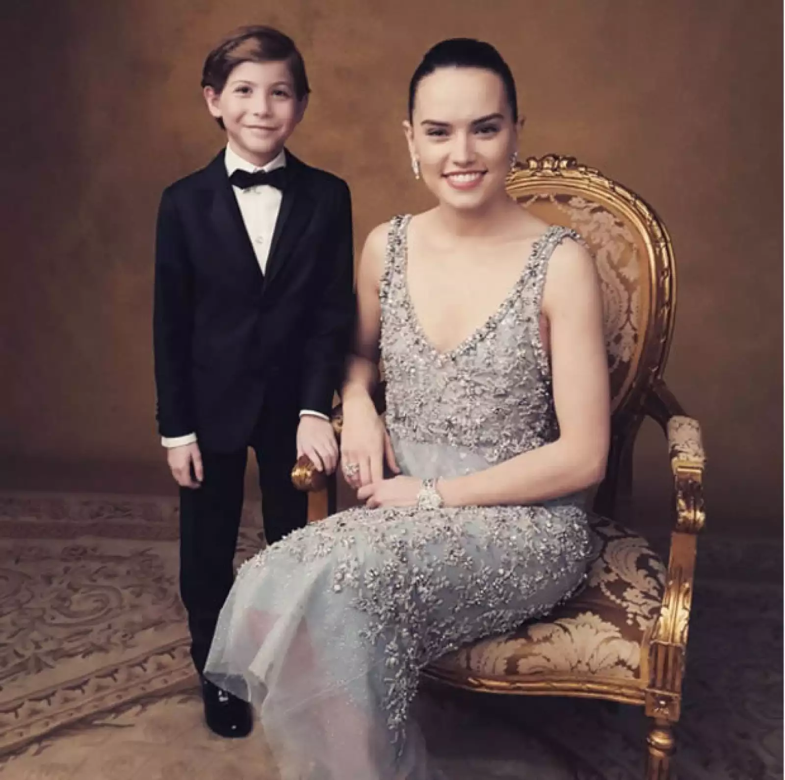 Daisy Ridley y Jacob posando en el afterparty de los Oscar 2016.