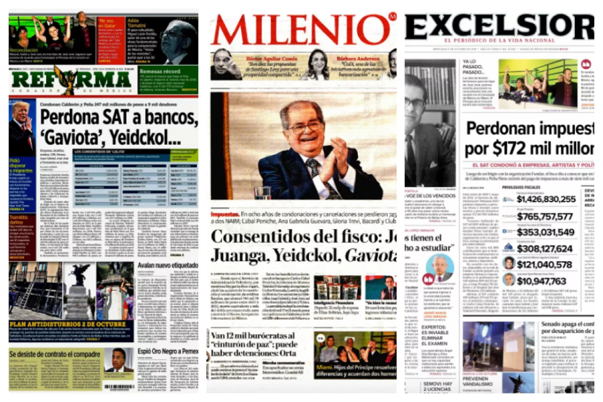 Portadas del 1 de octubre de 2019