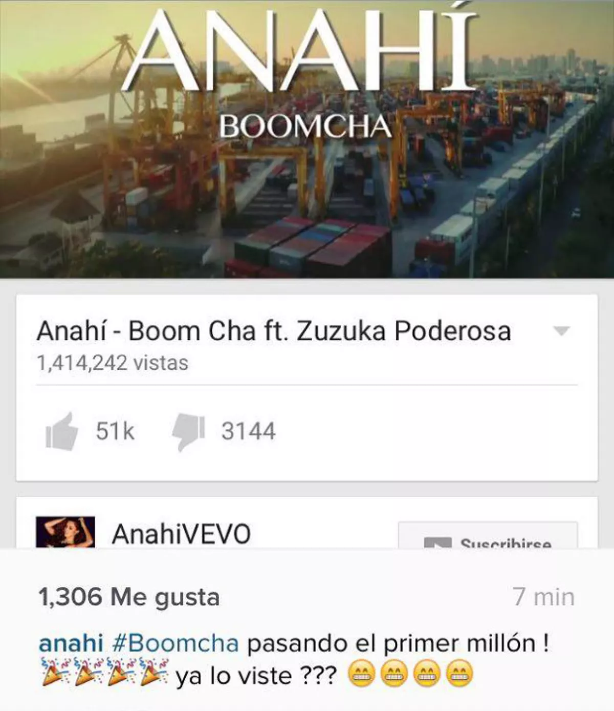 Anahí compartió la alegría del éxito que ha tenido su video en Youtube.