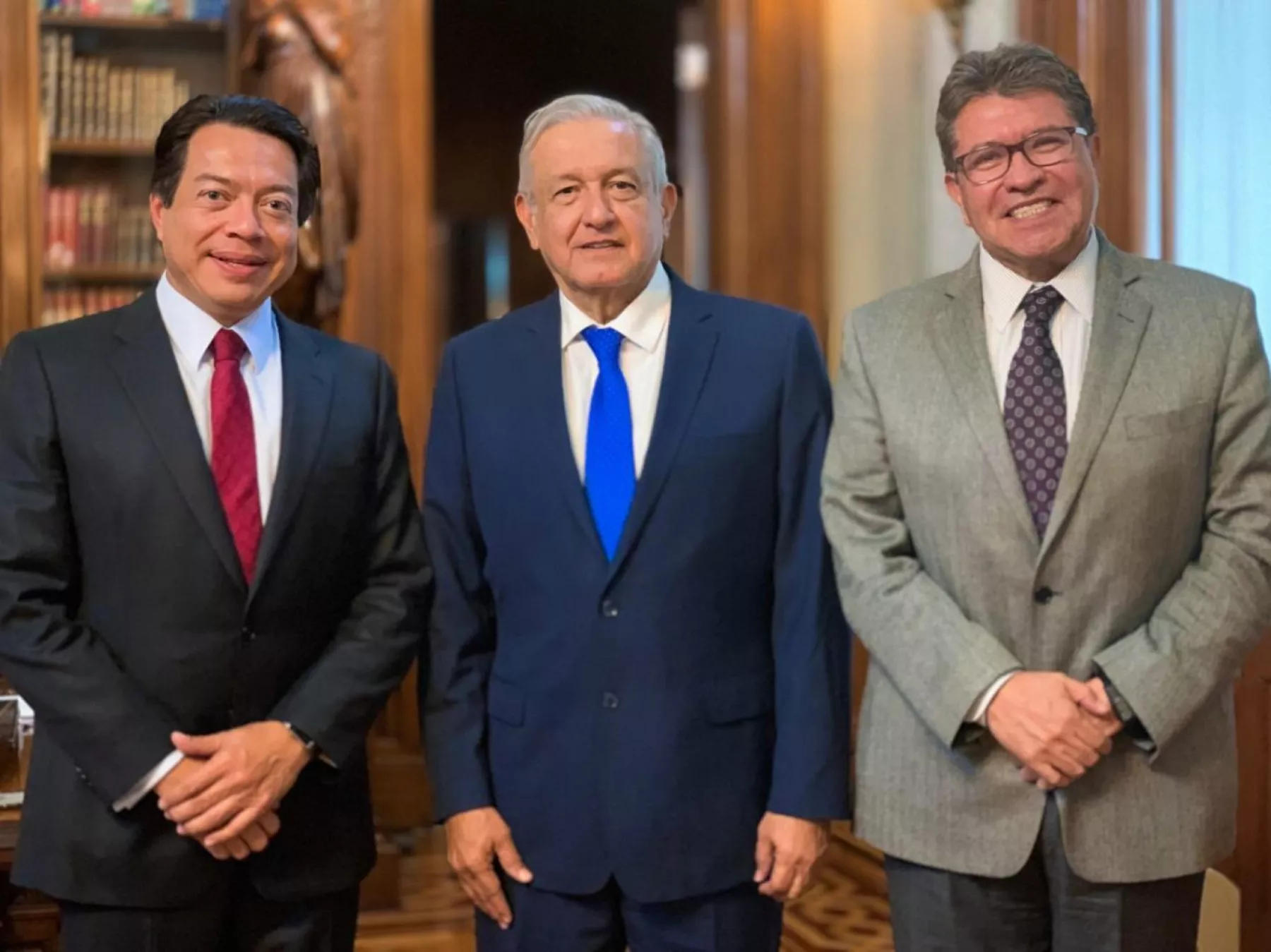AMLO con Delgado y Monreal