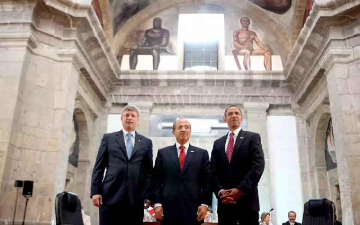Los presidentes de México y Estados Unidos y el primer ministro de Canadá sostienen una reunión trilateral de trabajo en el Instituto Cultural Cabañas en la que abordarán diversos temas.