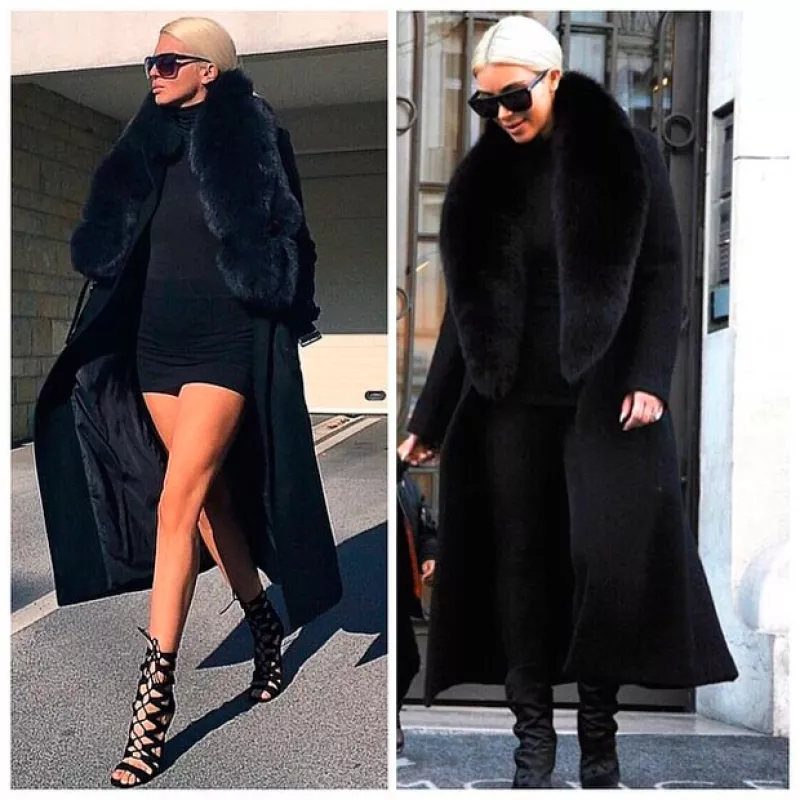 ¿Quién le copió a quién? Al parecer Kim no pudo crear su propio look para París Fashion Week y optó por imitar el estilo de Jelena Karleusa.