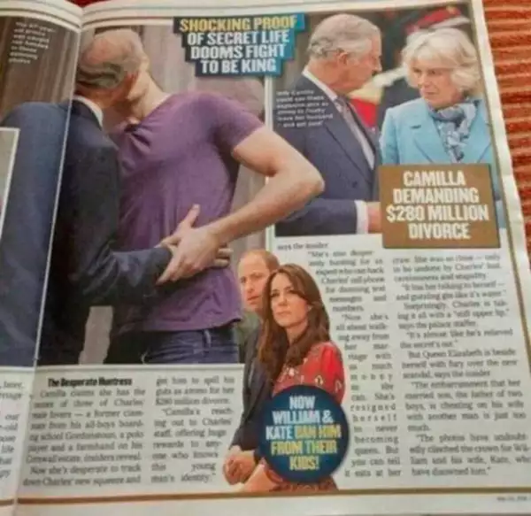 De acuerdo con el tabloide, es el príncipe Carlos el hombre que se ve en la imagen en actitud cariñosa con un joven.