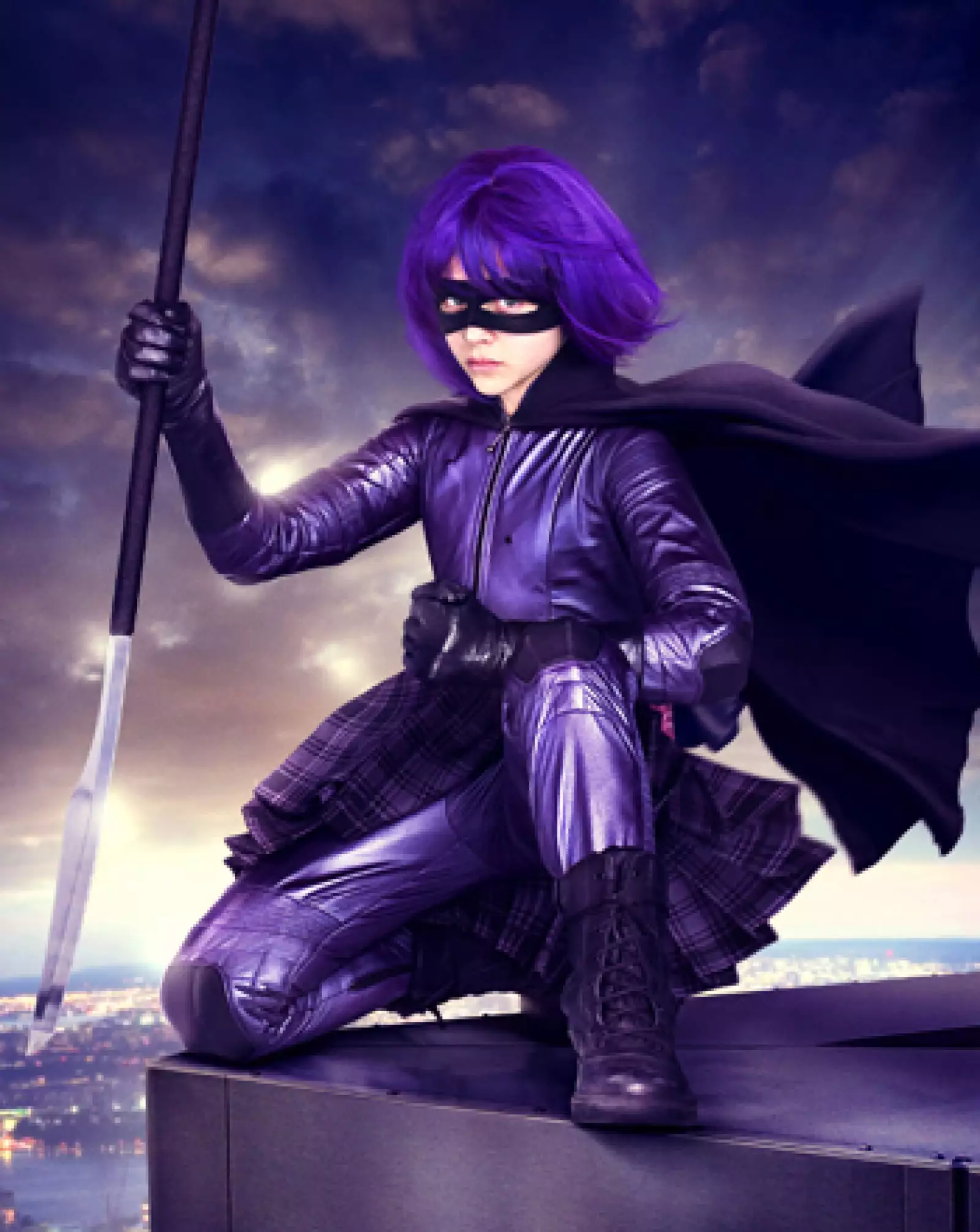 Chloe Moretz como Hit Girl para Kick Ass.