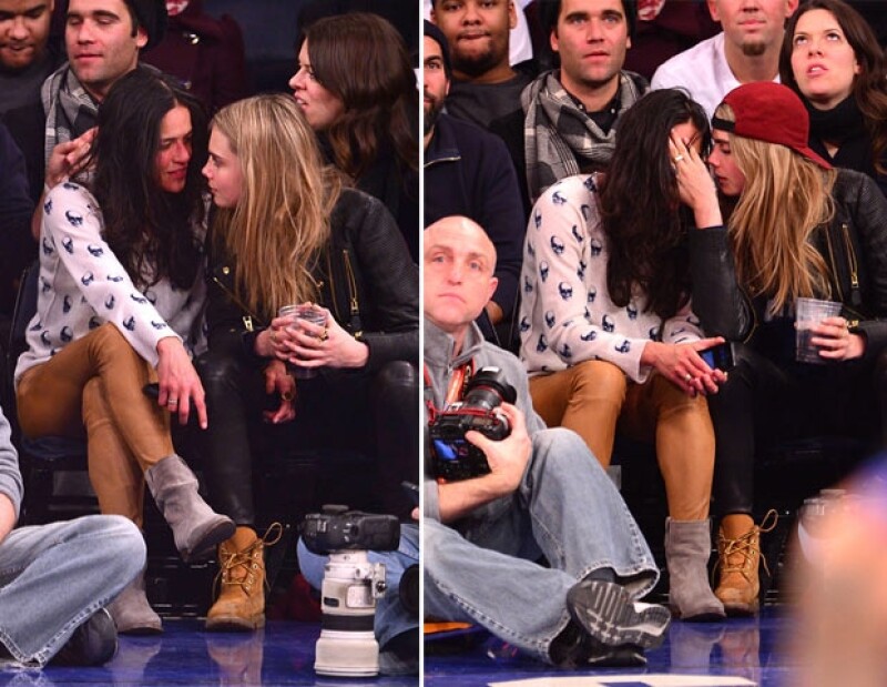 Cara y Michelle actuaron de manera muy coqueta durante el partido de basquetbol.