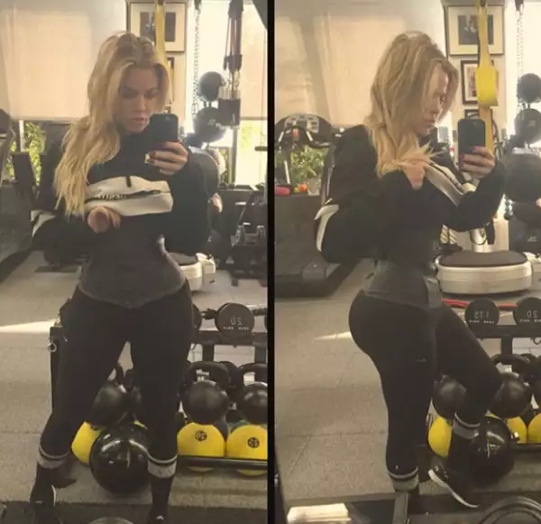 Khloé sorprende con su diminuta cintura.