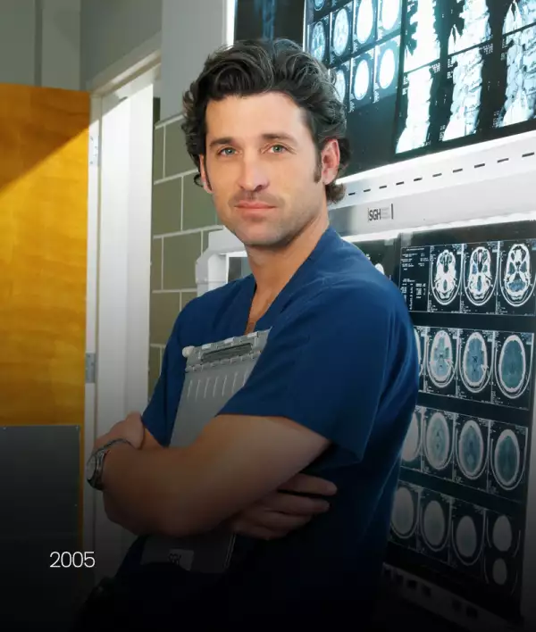patrick dempsey como derek shepherd en grey's anatomy en 2005
