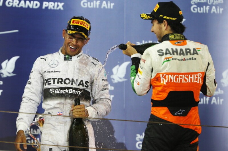 podio checo perez Bahréin 2014