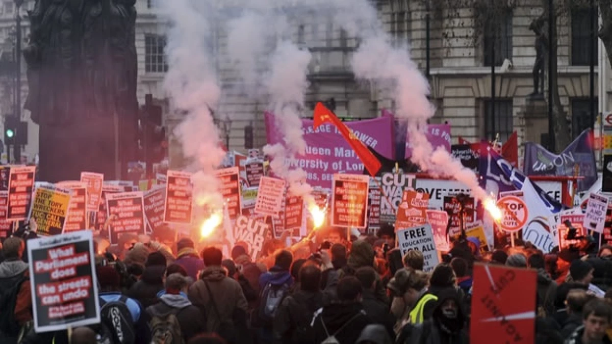 protestas estudiantiles en londres