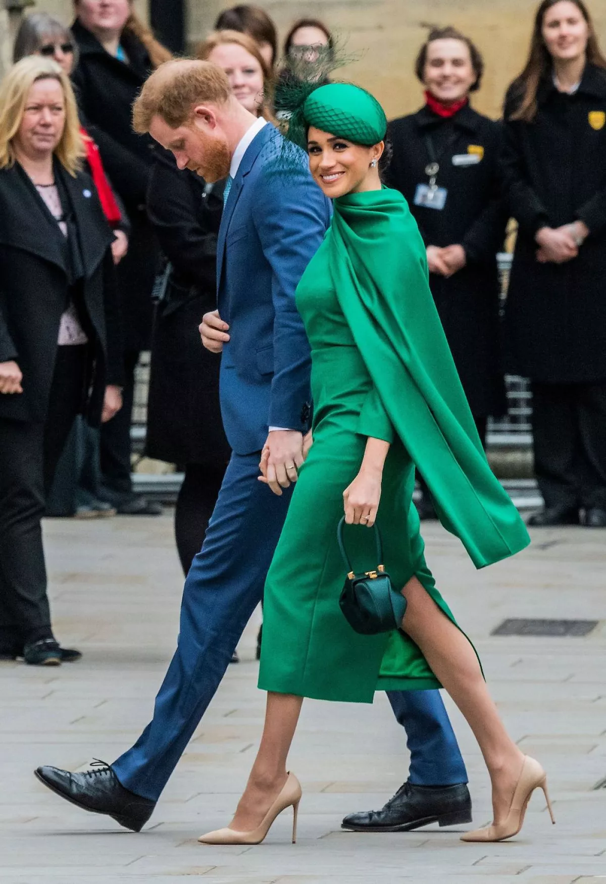 Meghan Markle con vestido verde.