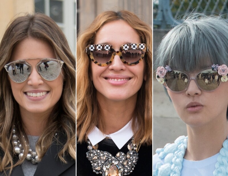 Charlotte Christensen en lentes Céline, Tiany Kirlloff en Miu Miu y Ju Lee con Spectre sunglasses.