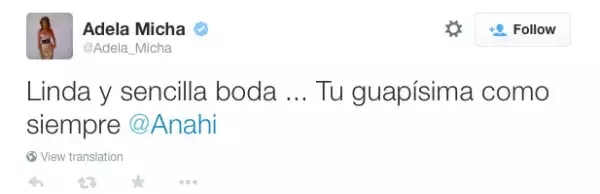 Adela también aprovechó la oportunidad para felicitar a la pareja.