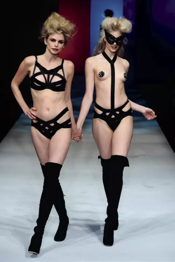 Lingerie London fashion show, Old Billingsgate, London, Britain - 24 Oct 2012
