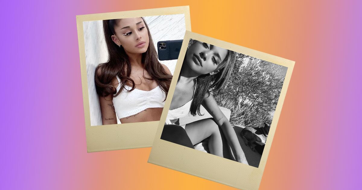 mostrando las extensiones de cabello de ariana grande