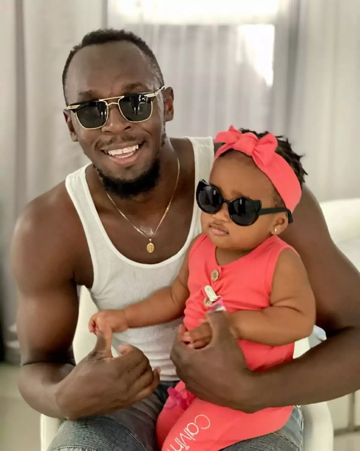 Usain y Olympia Bolt.