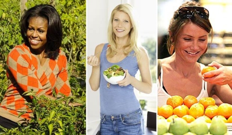 Michelle Obama, Gwyneth Paltrow y Cameron Diaz utilizan su fama para promover una alimentación sana.