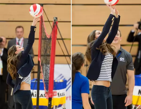 Kate Middleton enseñó, sin querer, su abdomen el cual luce completamente plano.