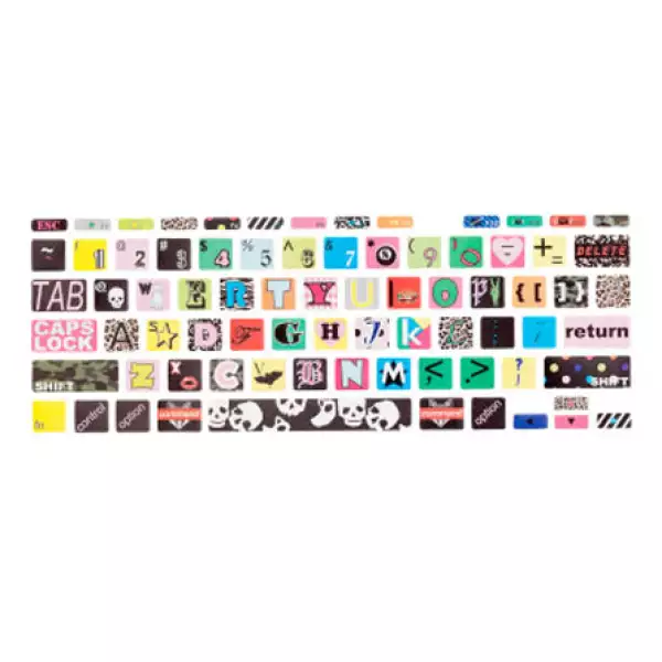 Divertidas letras de H&M para el teclado de una laptop.