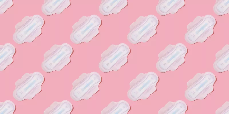 Women's,Pads,Pattern.,Feminine,Hygiene,Items.