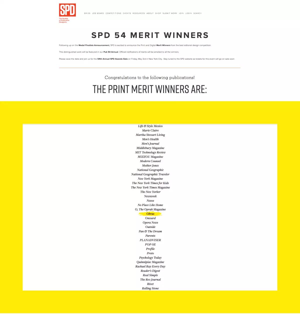 premio SPD Obras