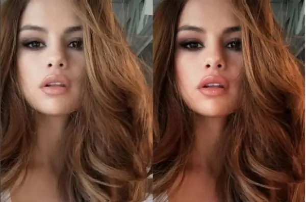 El makeup artist de Selena compartió este comparativo en el que presume la belleza de la cantante sin edición.