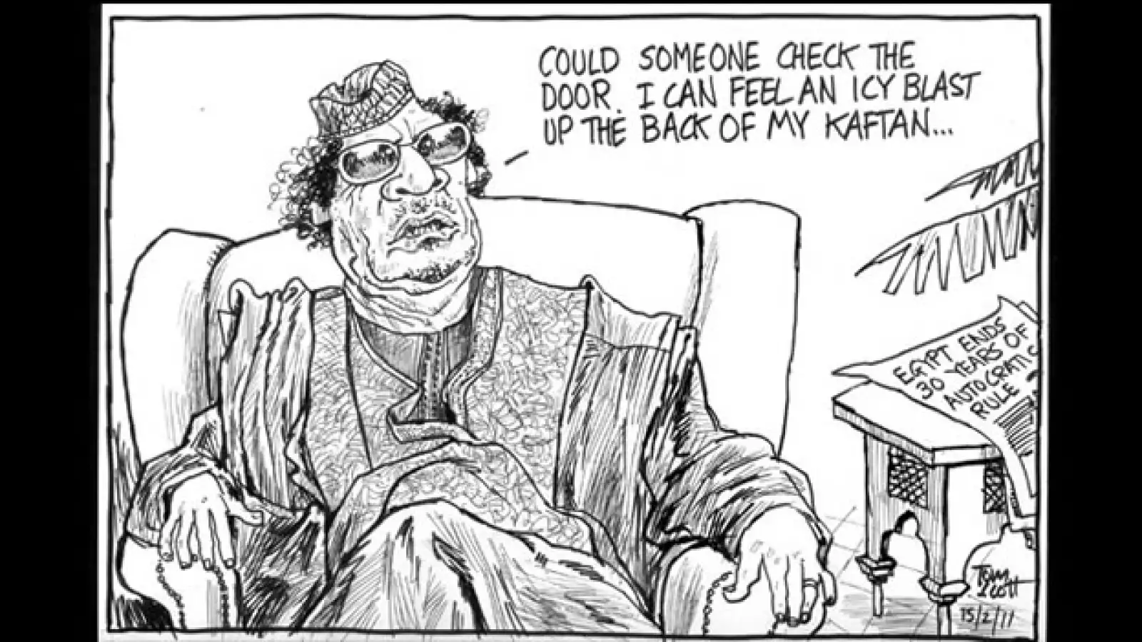 Gadhafi - caricatura - Tom Scott