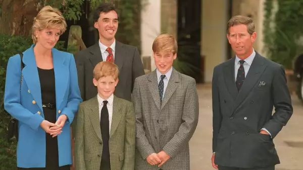 Princesa Diana, príncipe Harry, príncipe William y el príncipe Carlos