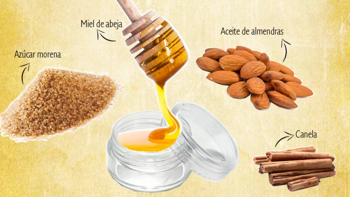 Exfoliante de azúcar y miel.