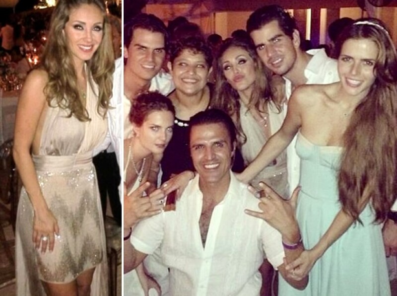 Anahí acaparó miradas en la boda de Ludwika Paleta con un vestido con escote en la espalda.