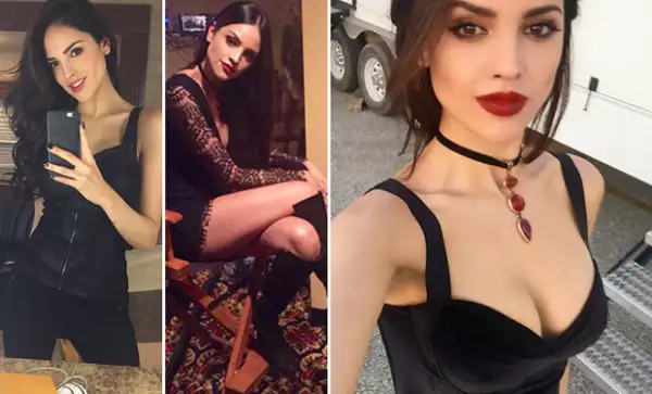 El negro impera en los outfits del personaje que interpreta Eiza.