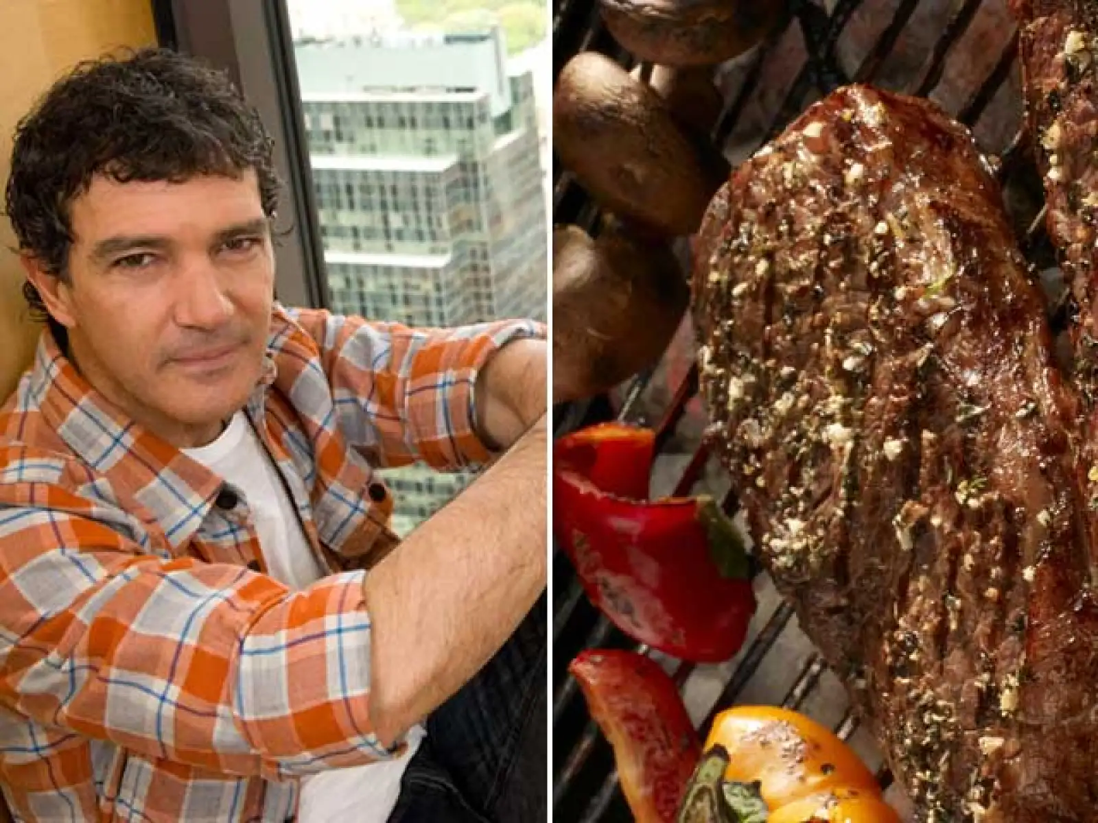 Antonio Banderas siempre disfruta de un buen corte de carne.