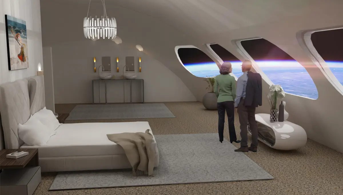villa de lujo dentro del hotel espacial Voyager Station