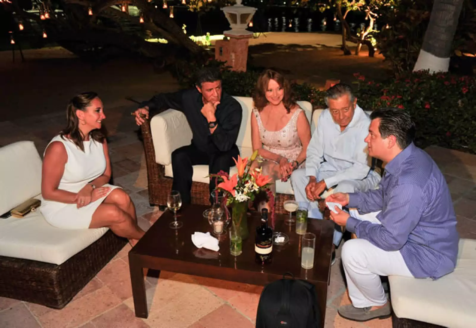 Claudia Ruiz Massieu,  Sylvester Stallone, Christiane Magnani, Miguel Alemán Velasco, Miguel Alemán Magnani.