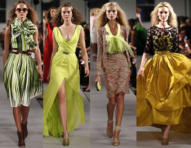 El dominicano Oscar de la Renta dotó de color a la pasarela.