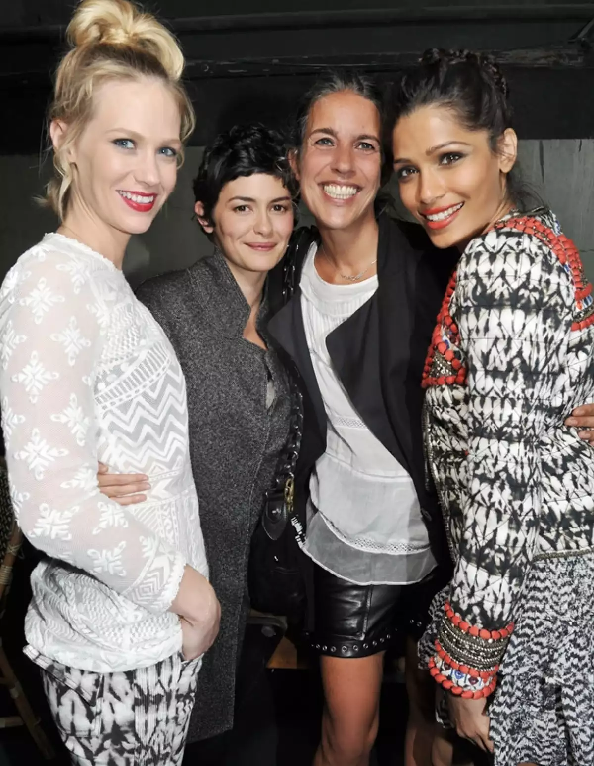 January Jones, Audrey Tautou, Isabel Marant y Freida Pinto.