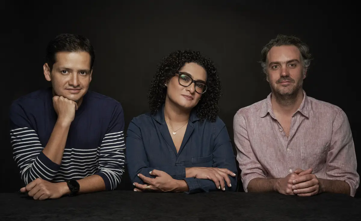 Lucio Usobiaga, Gabriela Rentería y Jorge Vallejo.