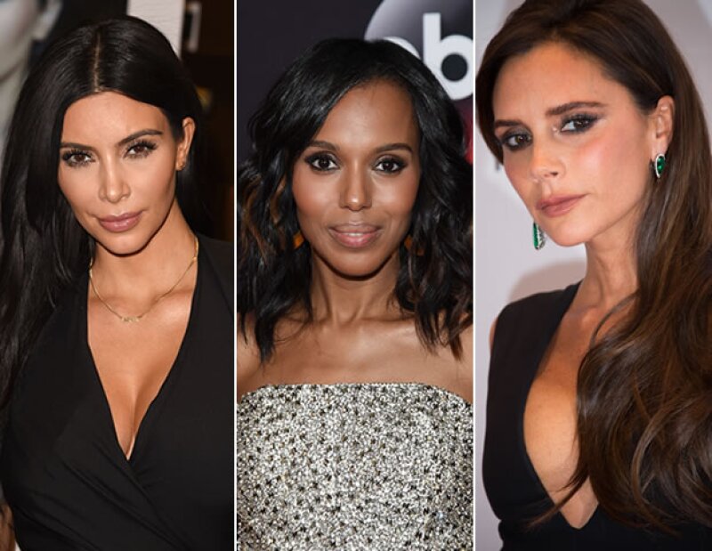 Kim Kardashian, Kerry Washington y Victoria Beckham resaltan sus facciones con contouring.