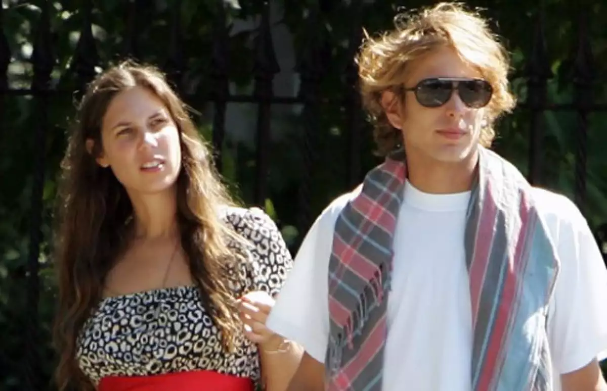 Aquí con su novio Andrea Casiraghi.