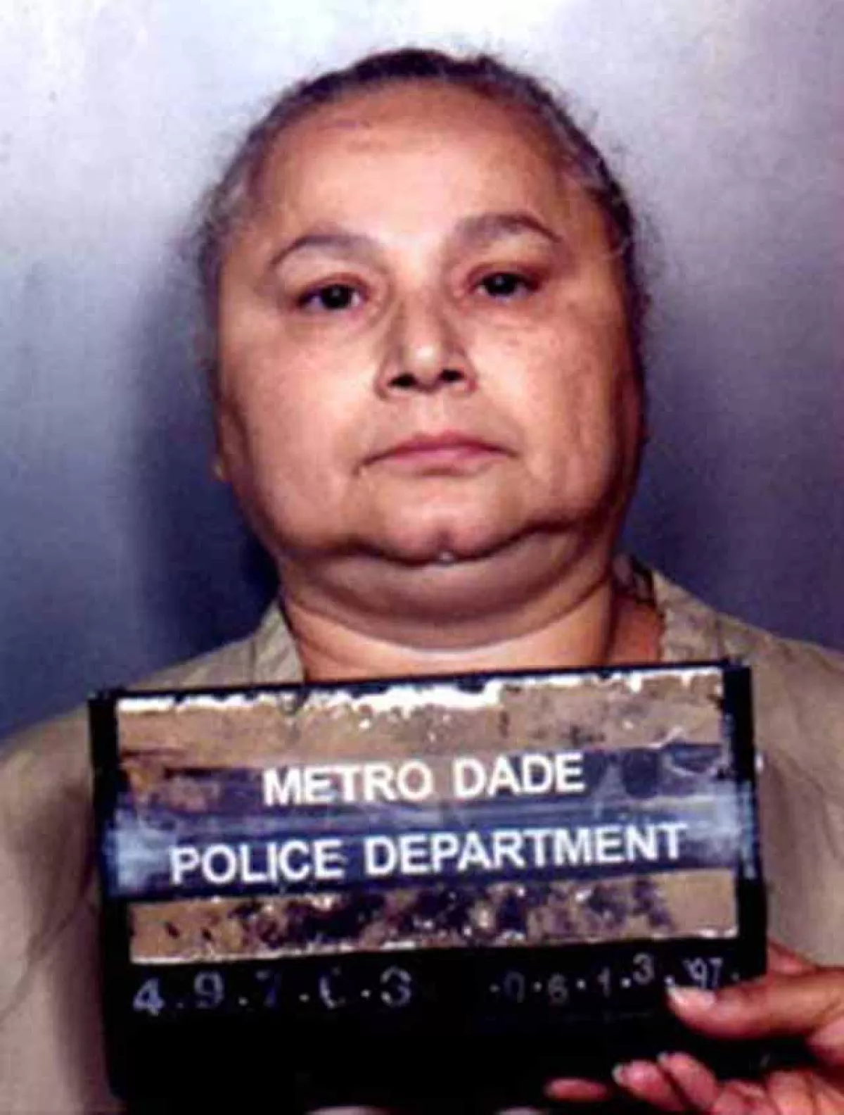 Foto de Griselda Blanco cuando fue detenida en California.