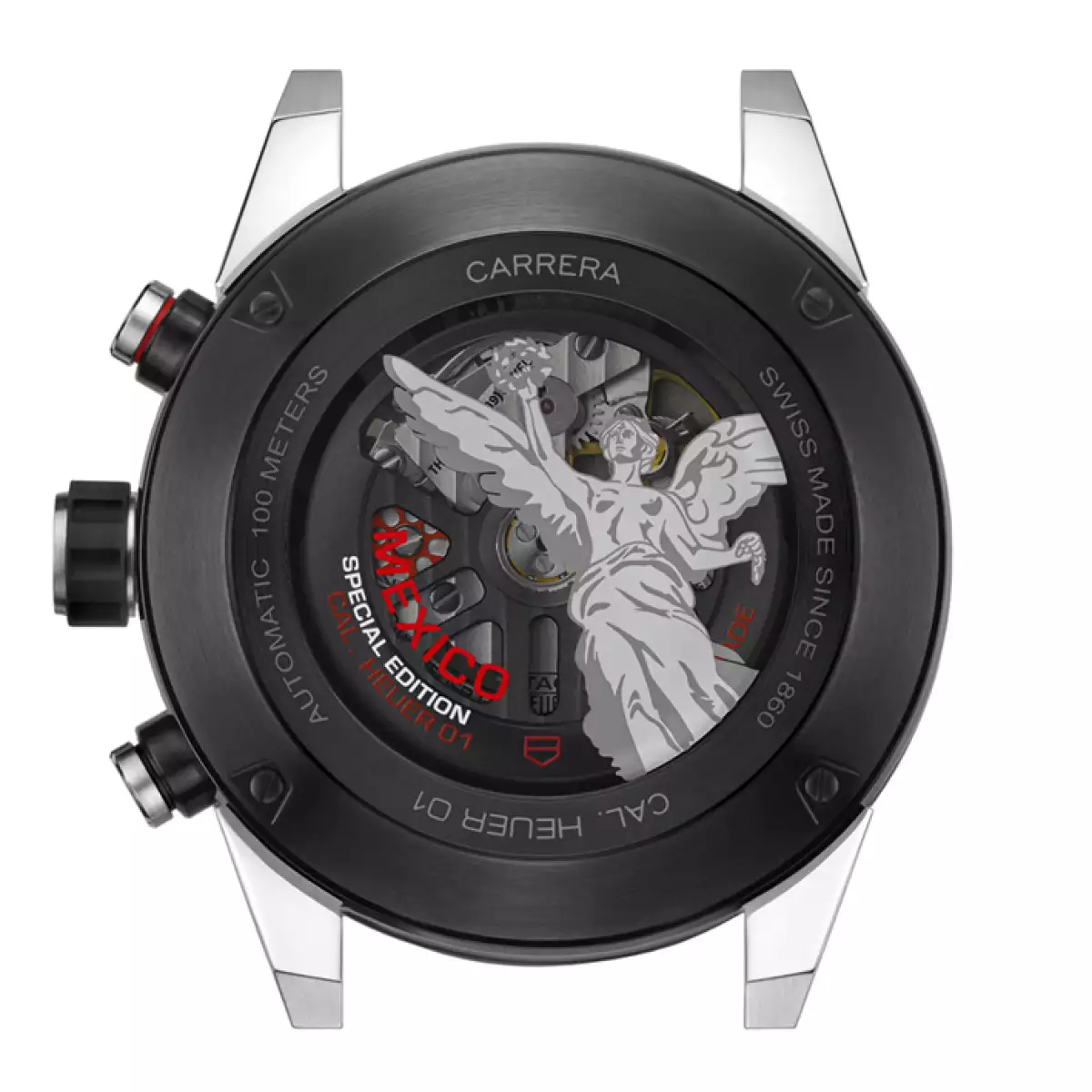 El monumento histórico también aparece en el reverso del reloj