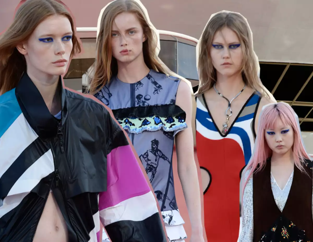 El look de belleza consistió en ojos con delineador azul intenso y pelo suelto y natural.