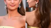 Nos encantó el vestido de Alicia Vikander y combinó el beauty look a la perfección. El half bun la hizo lucir moderna, mientras que mantuvo el beauty muy natural.