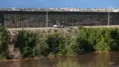 Río Bravo en un tramo del bulevar Cuatro Siglos, en Ciudad Juárez, Chihuahua. 