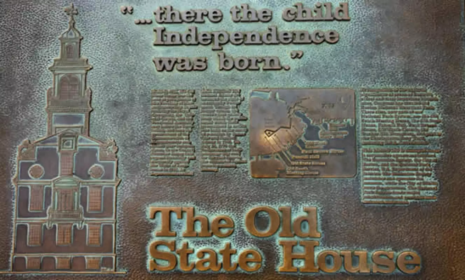 Terminamos esta visita relámpago, con la placa que se encuentra en el Faneuil Hall, conmemorando el inicio de la independencia en Estados Unidos.