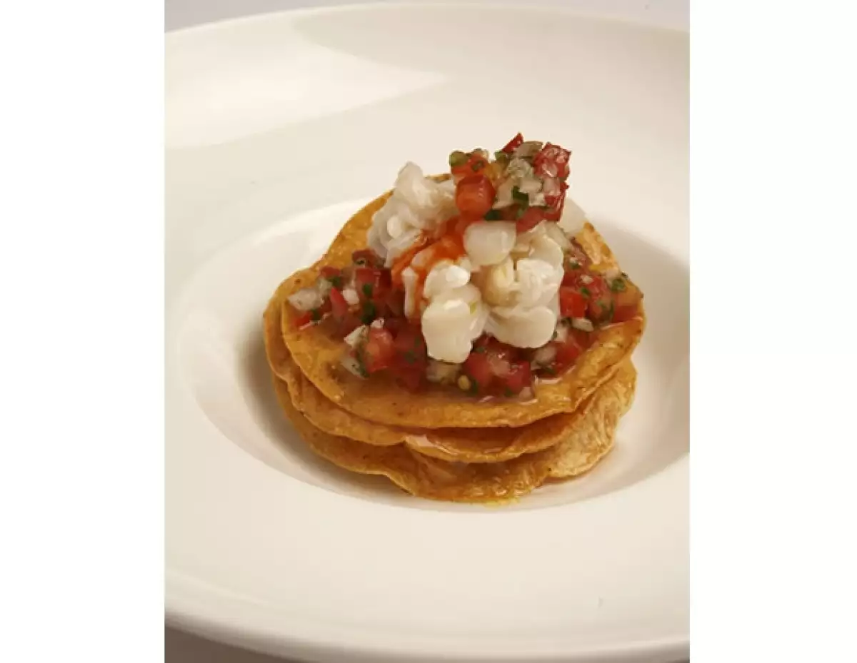 Tostadas de callo a la mexicana.