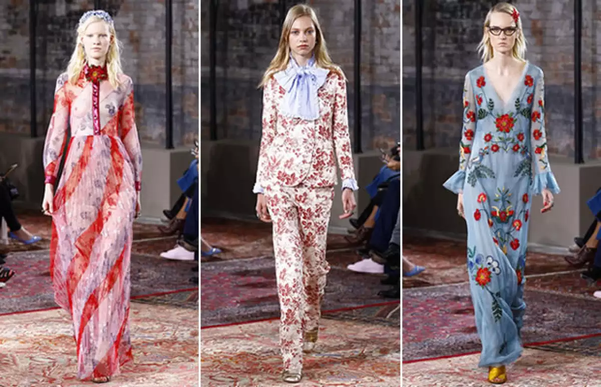 Gucci resaltó la presencia de las flores en su pasarela.