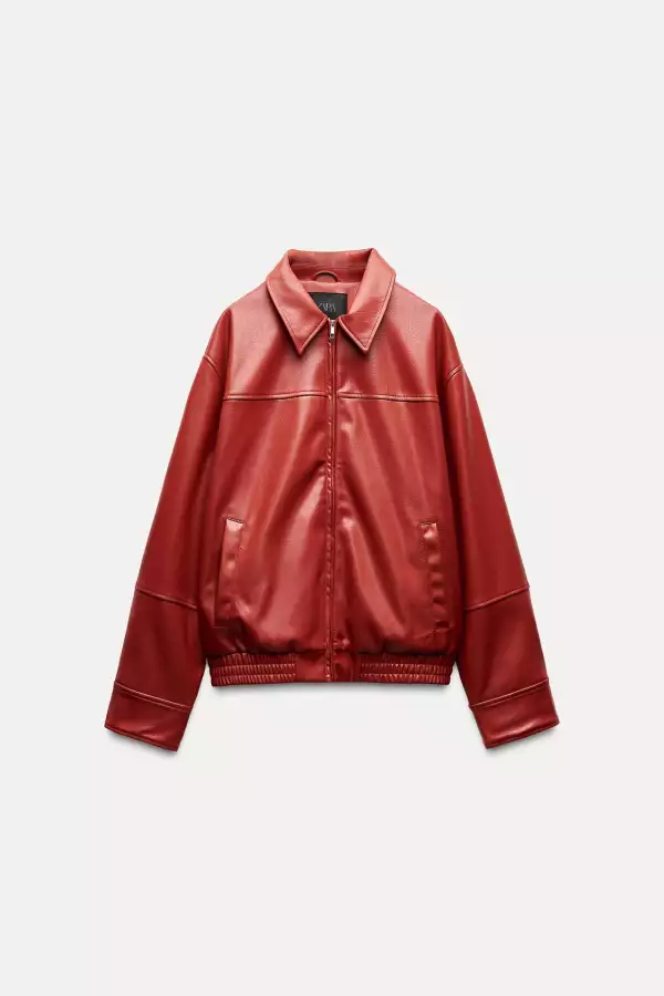 ZARA CHAMARRA BOMBER EFECTO PIEL